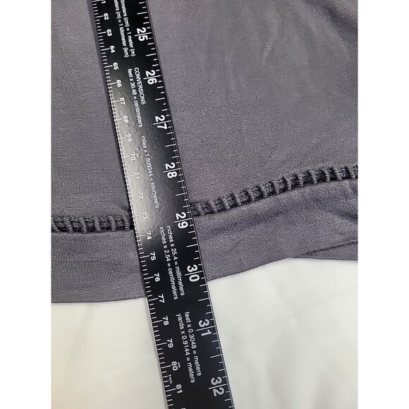 Cato Women’s Large Tunic Top Gray 3/4 Bell‎ Sleeve Soft V Neckline Ladder Cutout - Picture 7 of 8